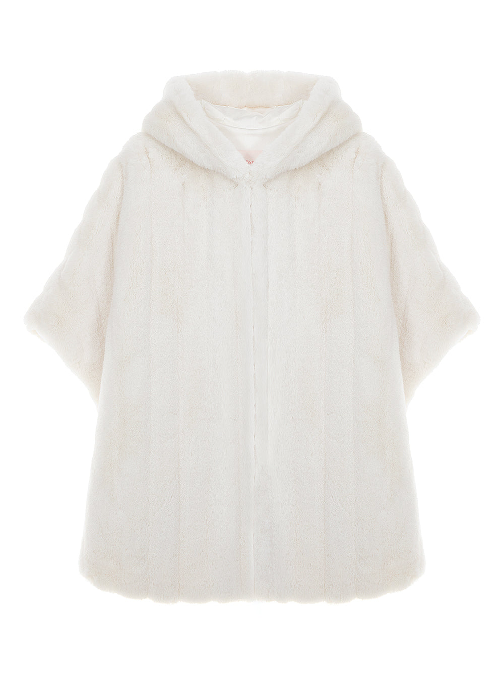 FAUX FUR HE-A HOODED PONCHO