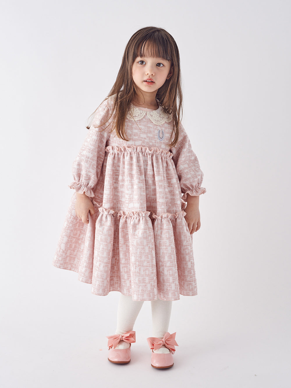 KIDS ROSE LACE COLLAR DRESS