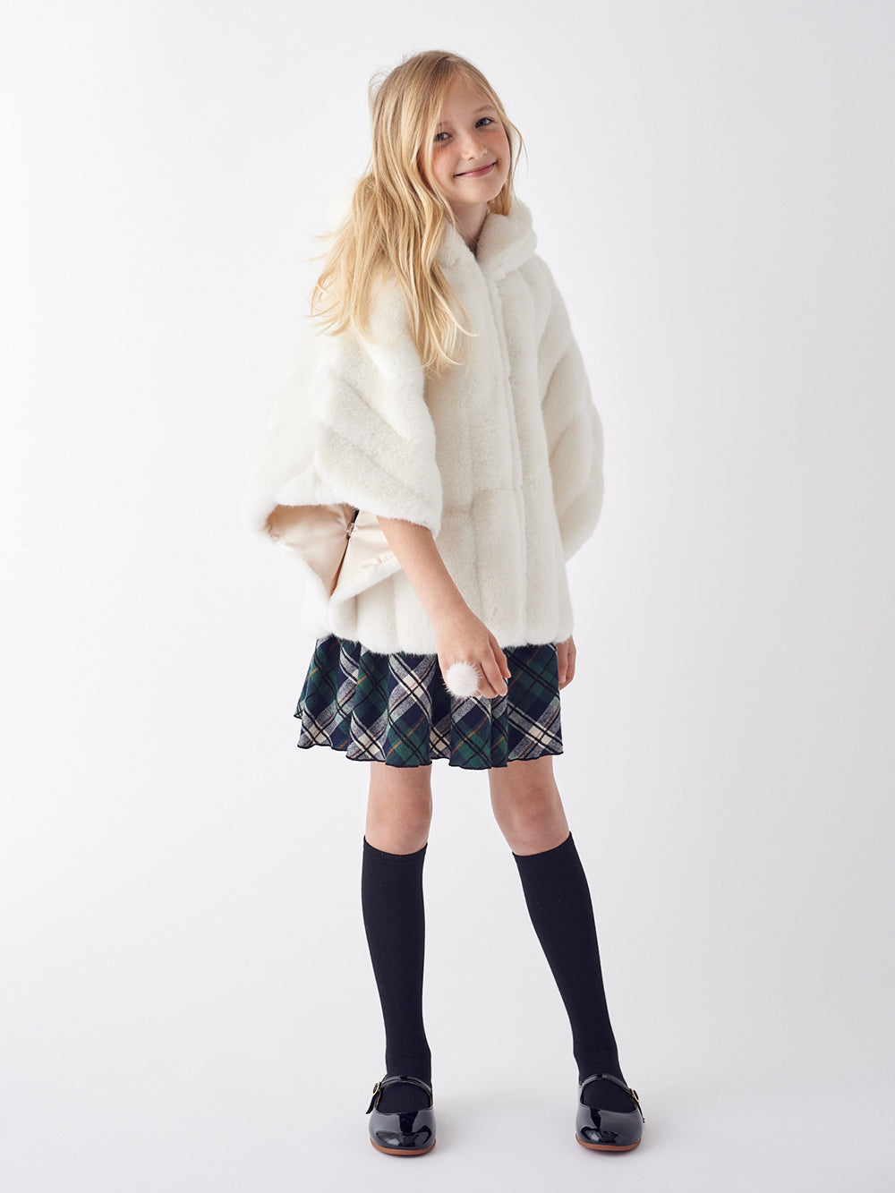 KIDS FAUX FUR HE PONCHO – Lemönplet
