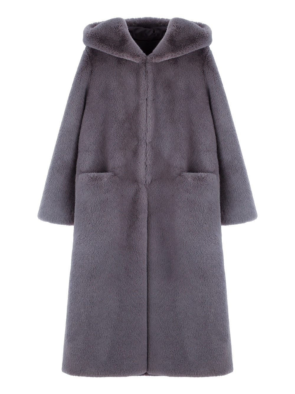 FAUX FUR LAON HOODED MAXI COAT