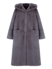 FAUX FUR LAON HOODED MAXI COAT