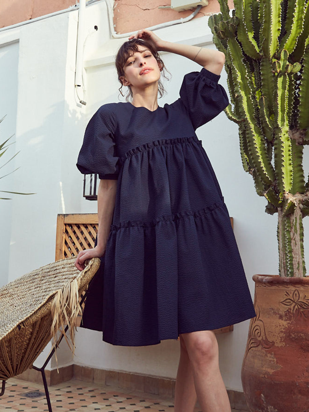 EL SLEEVE KNEE-LENGTH DRESS