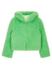 FAUX FUR BIEN HOODED SHORT JACKET