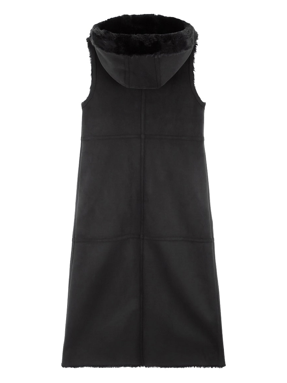 FAUX FUR HOODED LONG VEST – Lemönplet