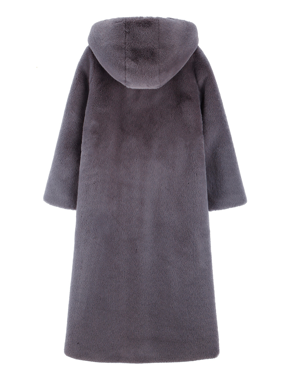 FAUX FUR LAON HOODED MAXI COAT