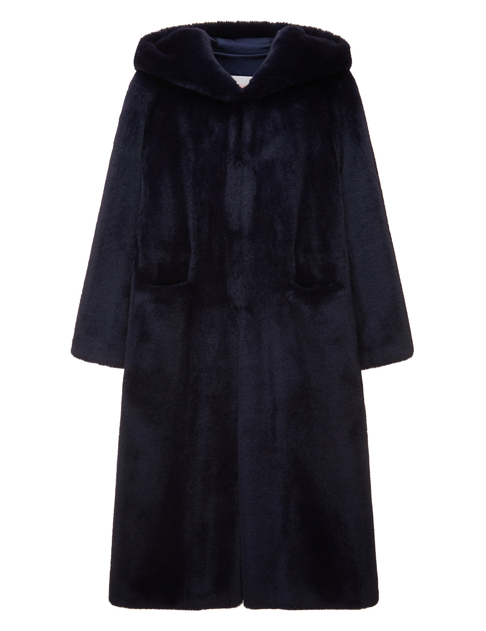 FAUX FUR LAON HOODED MAXI COAT