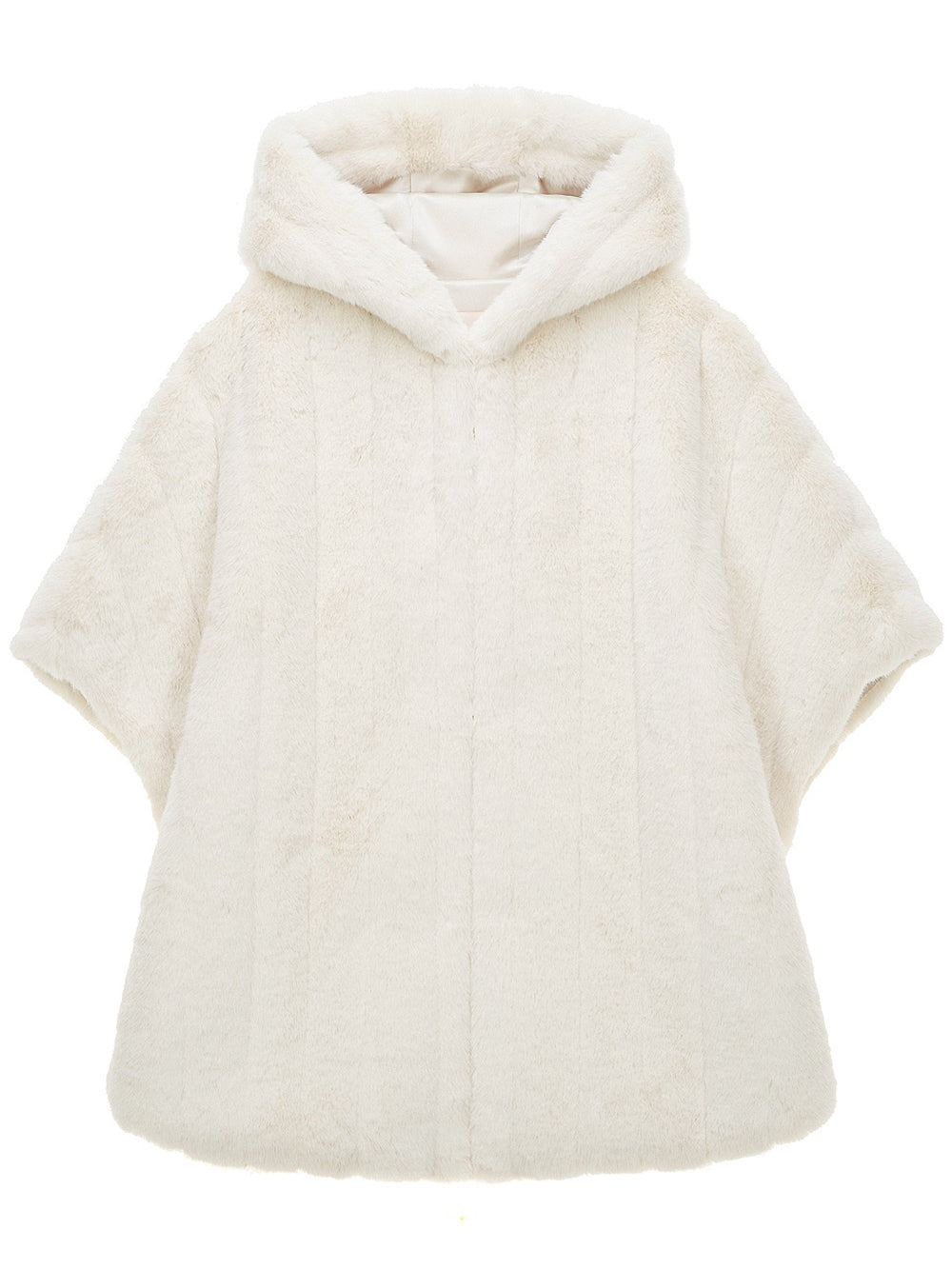 [REFURB] FAUX FUR HE HOODED PONCHO