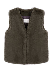 FAUX FUR MORI V-NECK VEST