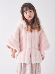 KIDS FAUX FUR HE PONCHO