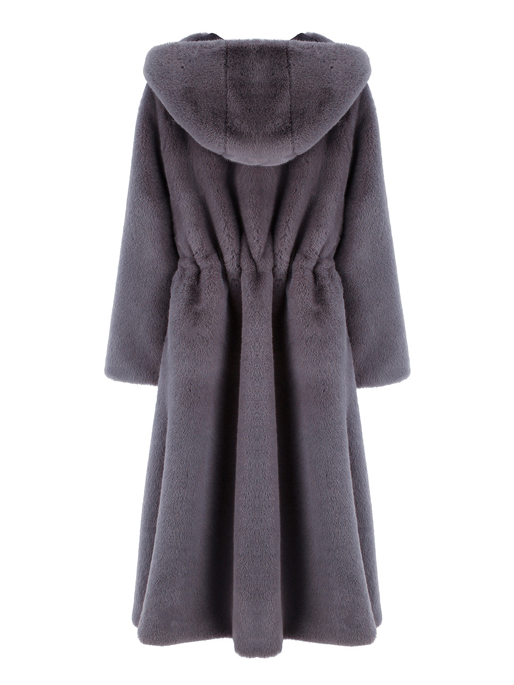 FAUX FUR LAON HOODED MAXI COAT