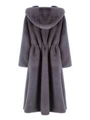 FAUX FUR LAON HOODED MAXI COAT