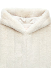 [REFURB] FAUX FUR HE HOODED PONCHO