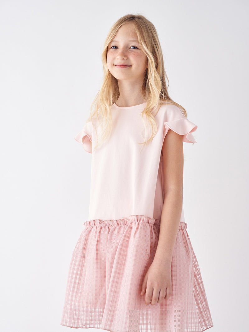 KIDS ROSY LOOSE-FIT DRESS