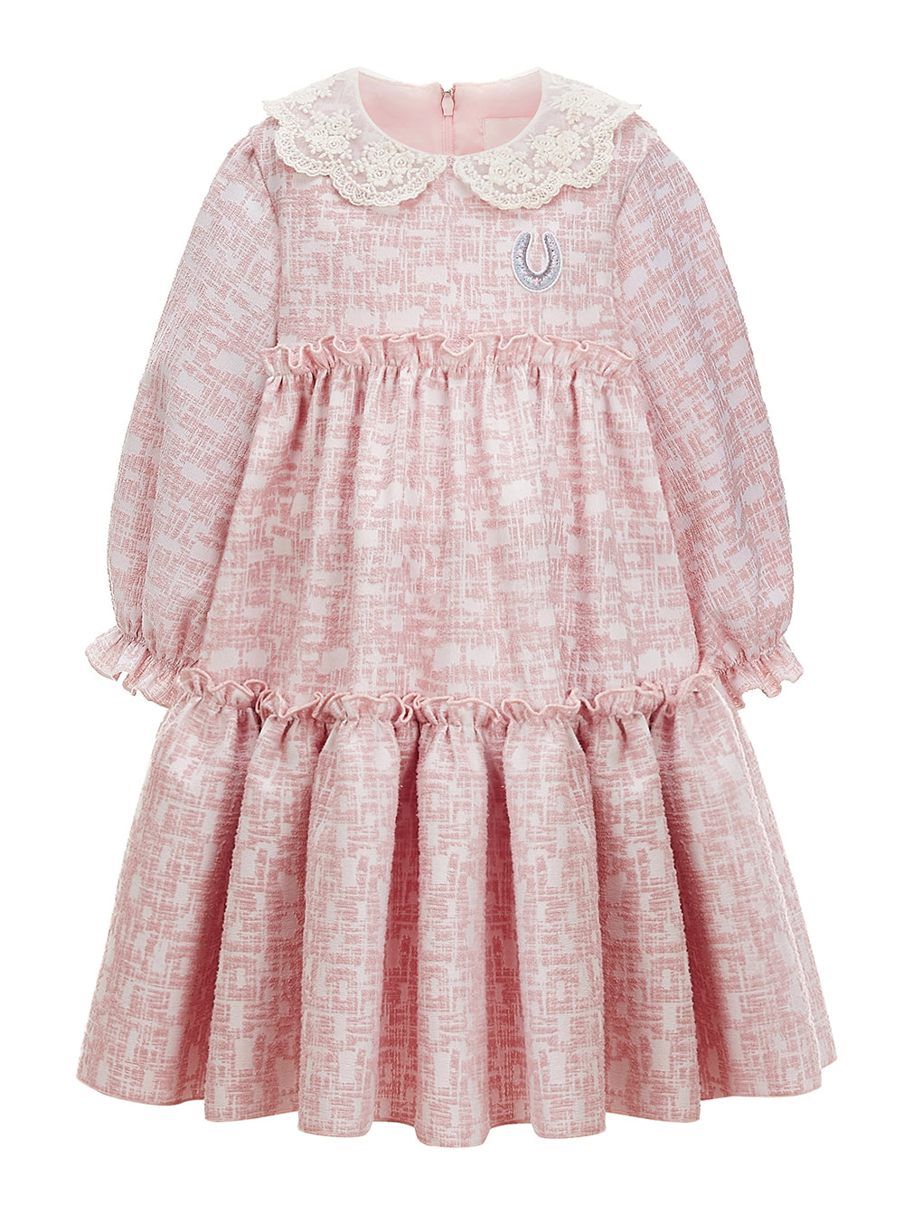 KIDS ROSE LACE COLLAR DRESS