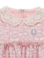 KIDS ROSE LACE COLLAR DRESS