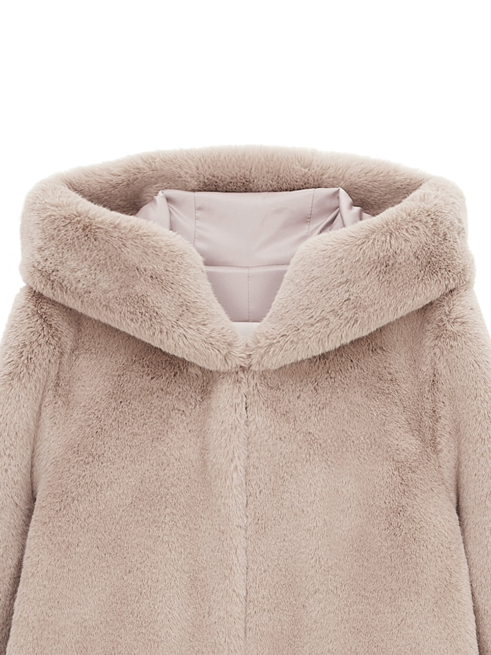 FAUX FUR BIEN HOODED SHORT JACKET