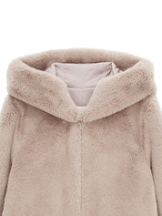 FAUX FUR BIEN HOODED SHORT JACKET