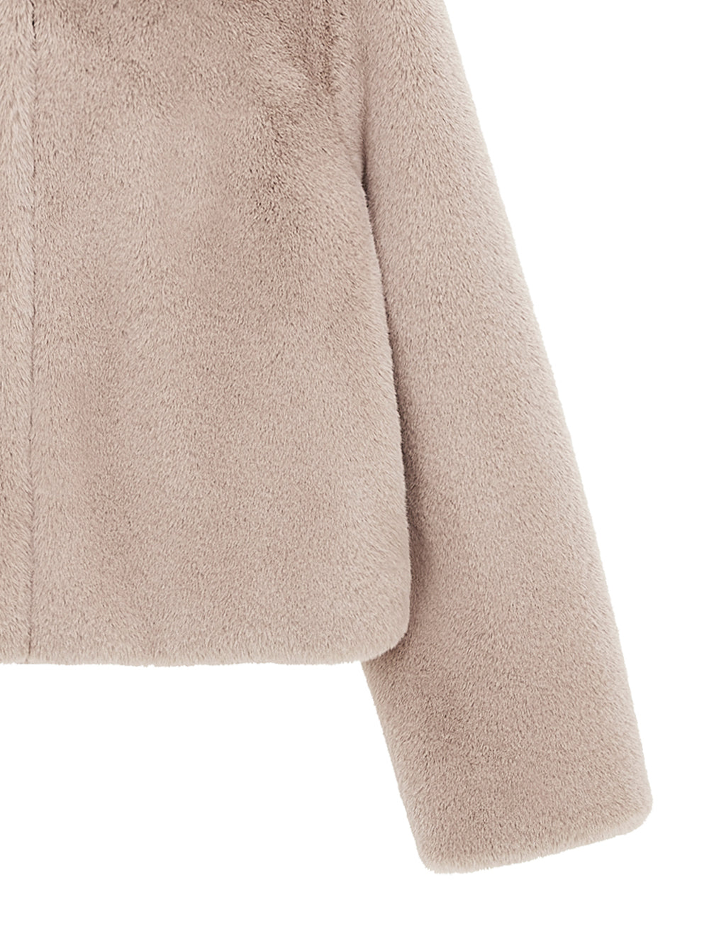 FAUX FUR BIEN HOODED SHORT JACKET