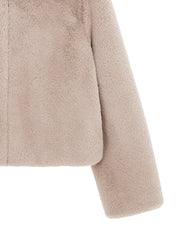 FAUX FUR BIEN HOODED SHORT JACKET