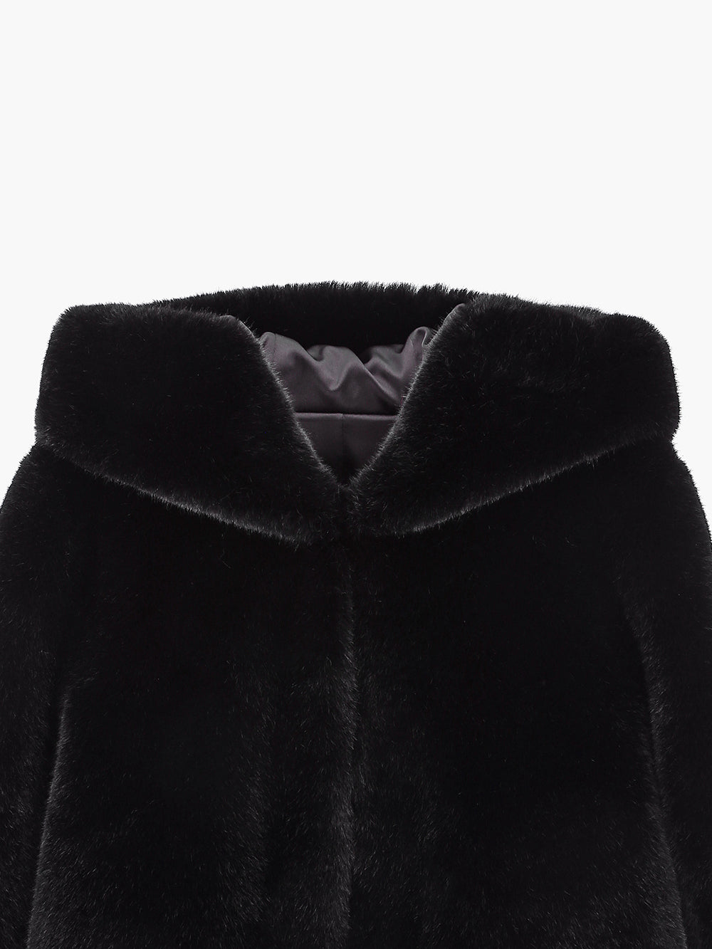 FAUX FUR BIEN HOODED SHORT JACKET