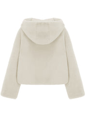 FAUX FUR BIEN HOODED SHORT JACKET