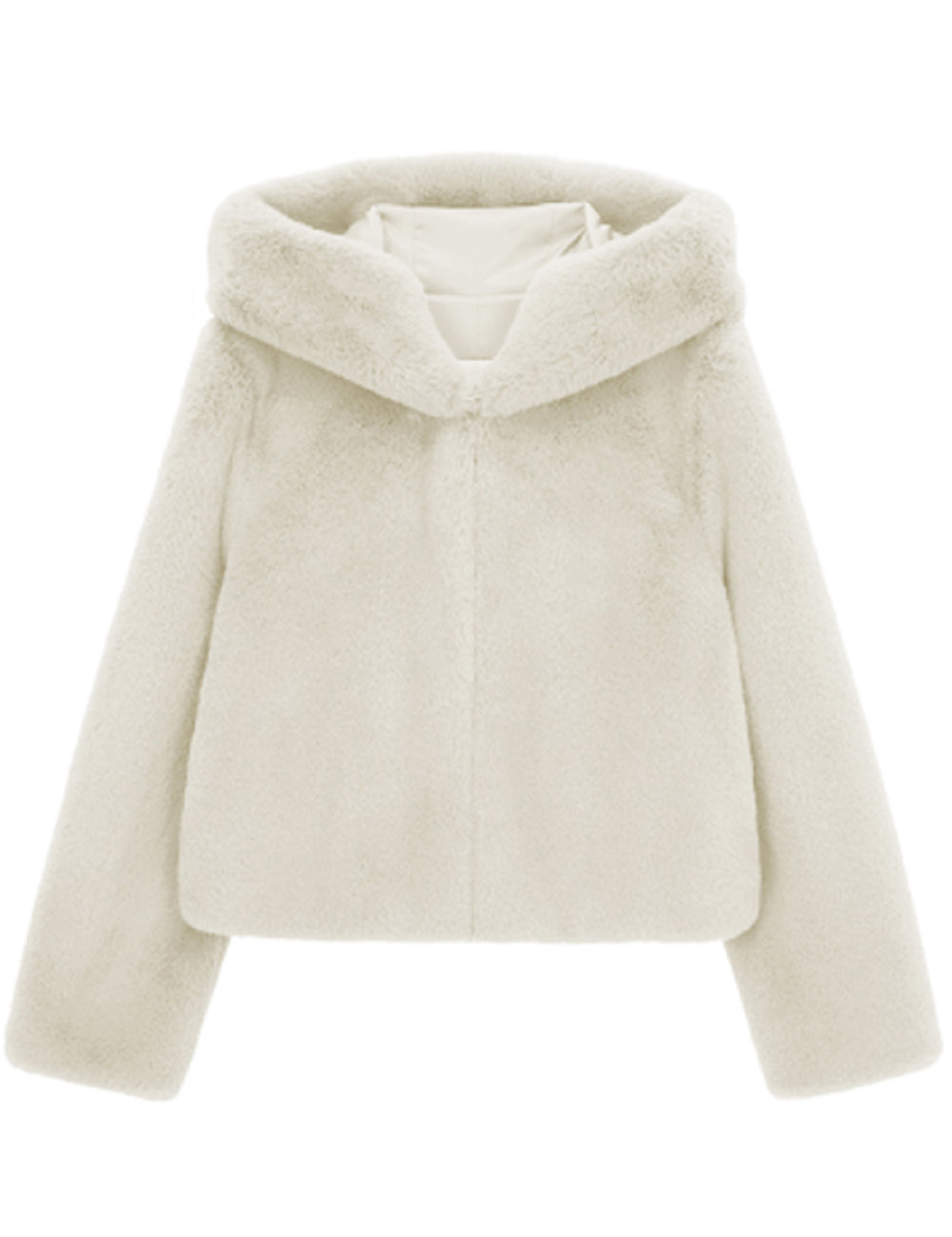 FAUX FUR BIEN HOODED SHORT JACKET