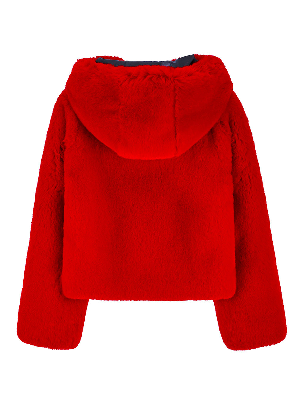 FAUX FUR BIEN HOODED SHORT JACKET