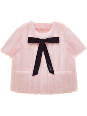 FAUX FUR HALF SLEEVED JACKET