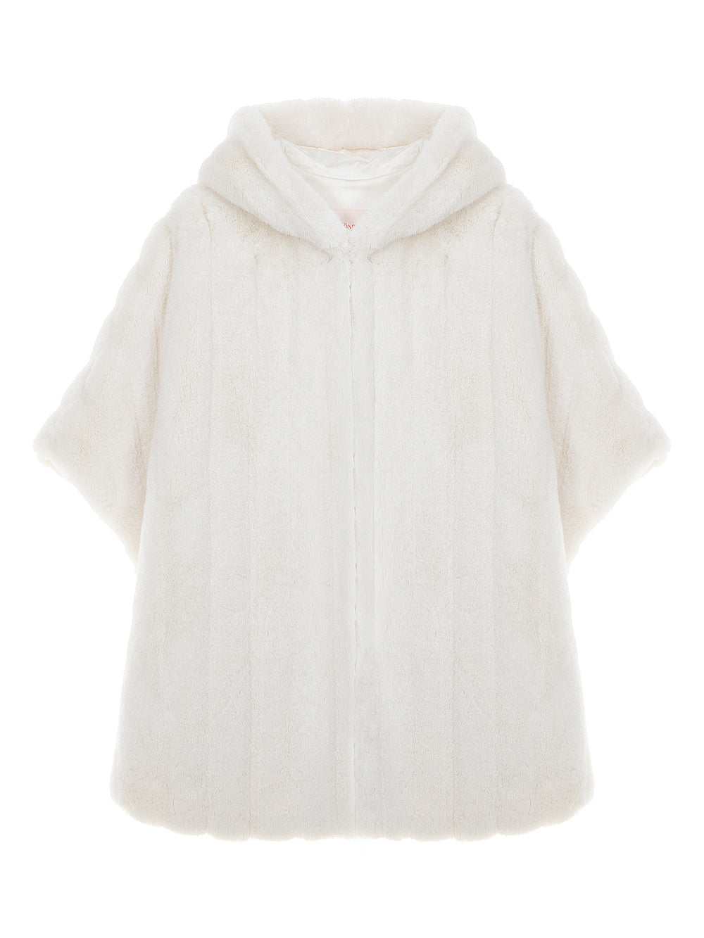 FAUX FUR HE-A HOODED PONCHO