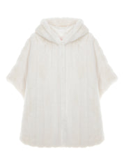 FAUX FUR HE-A HOODED PONCHO