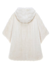 FAUX FUR HE-A HOODED PONCHO