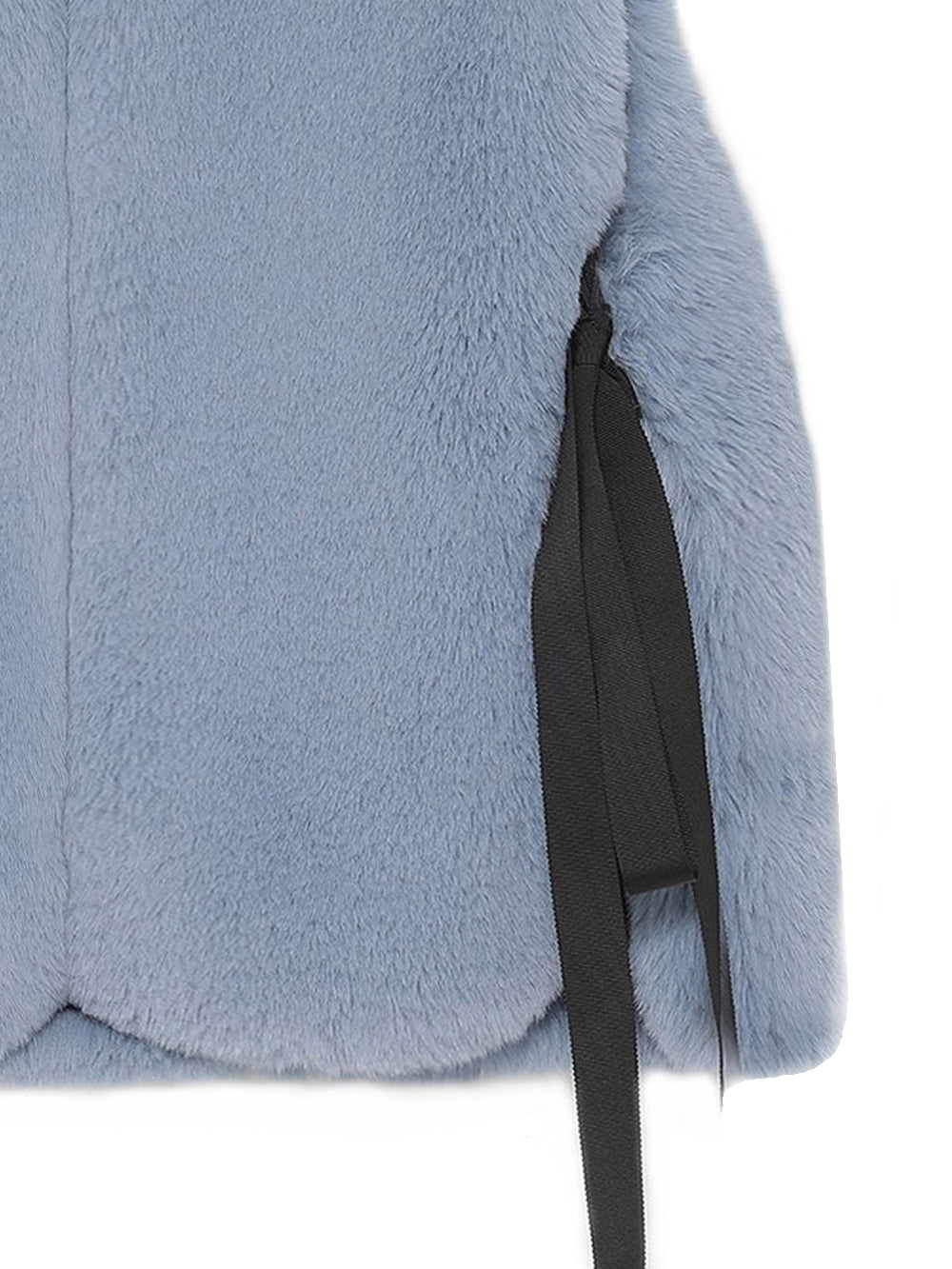 FAUX FUR TIED KITTEN RIBBON VEST