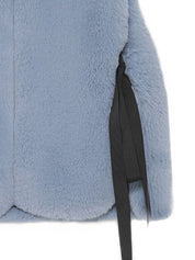 FAUX FUR TIED KITTEN RIBBON VEST