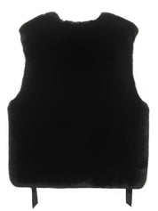 FAUX FUR TIED KITTEN RIBBON VEST