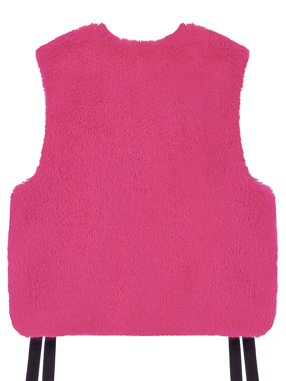 FAUX FUR TIED KITTEN RIBBON VEST