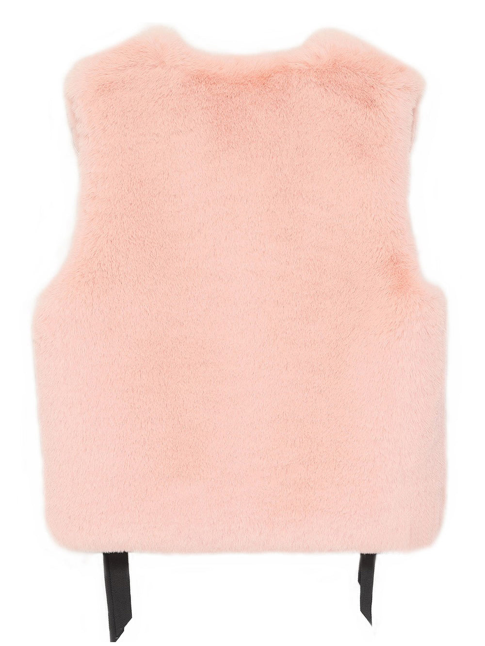 FAUX FUR TIED KITTEN RIBBON VEST