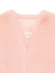 FAUX FUR TIED KITTEN RIBBON VEST