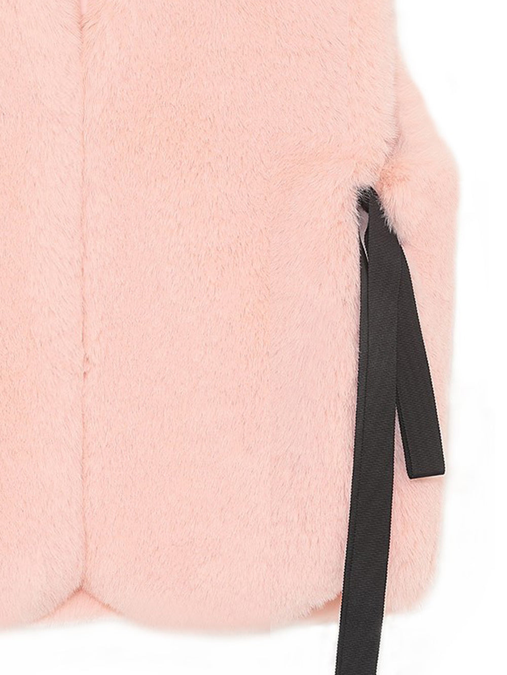 FAUX FUR TIED KITTEN RIBBON VEST