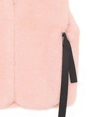 FAUX FUR TIED KITTEN RIBBON VEST