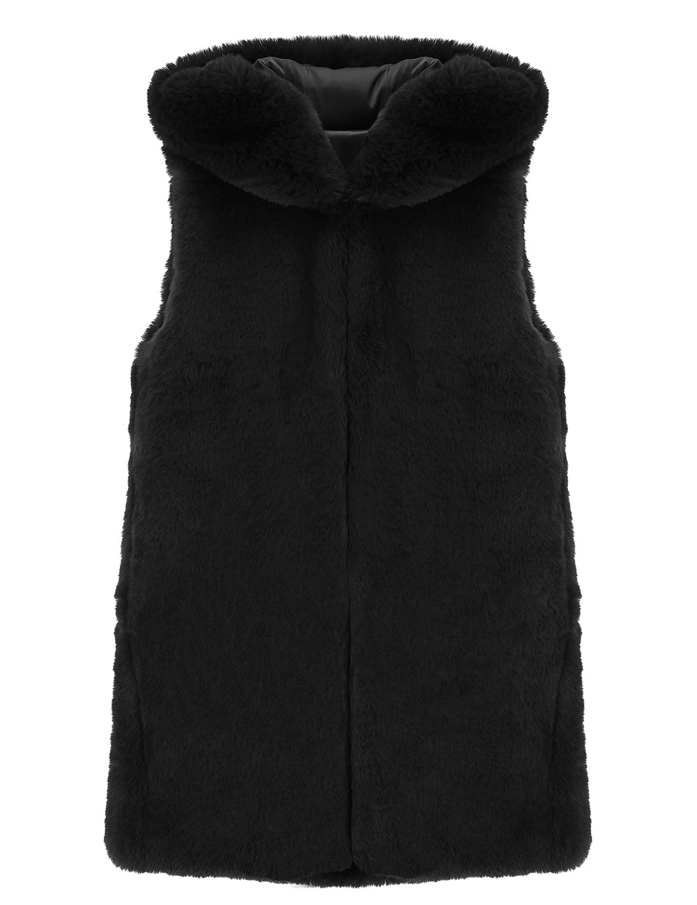 FAUX FUR CUPID HOODED VEST