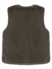 FAUX FUR MORI V-NECK VEST
