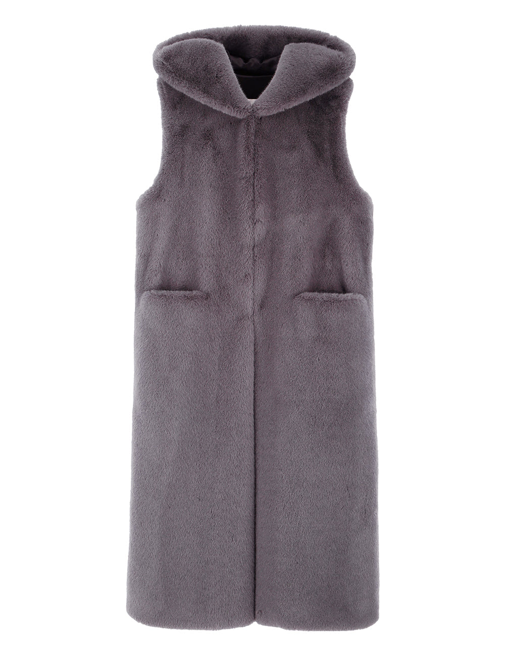 [REFURB] FAUX FUR LAON HOODED MAXI VEST