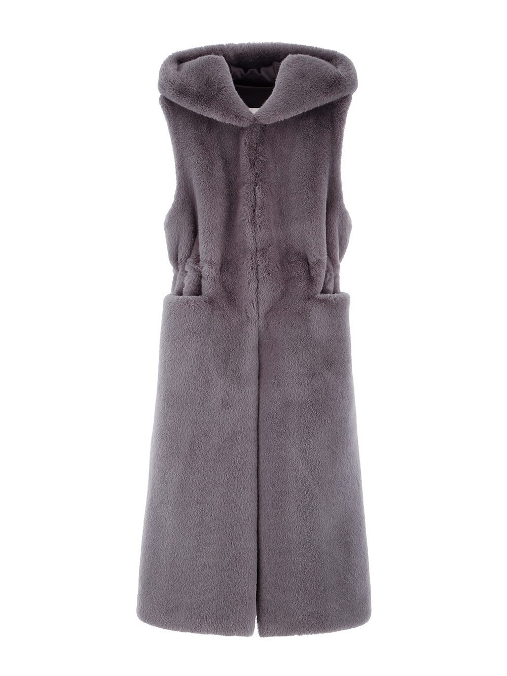 [REFURB] FAUX FUR LAON HOODED MAXI VEST