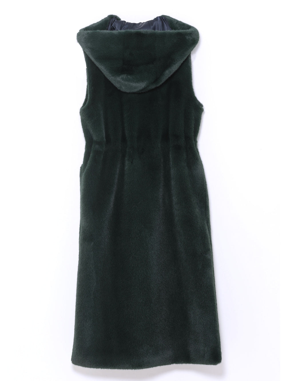FAUX FUR LAON HOODED MAXI VEST