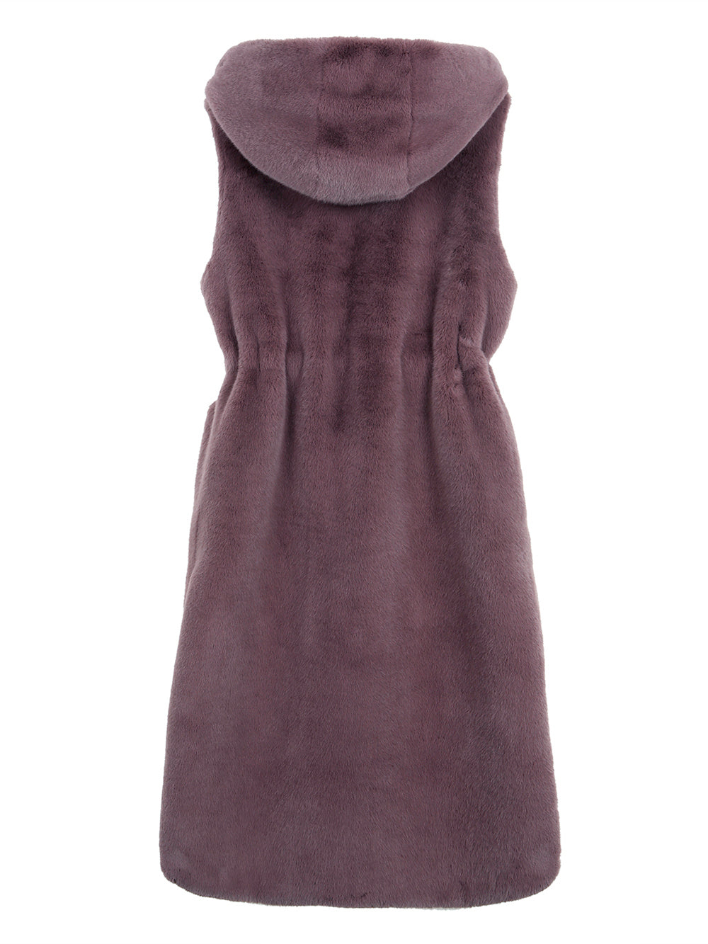 FAUX FUR LAON HOODED MAXI VEST