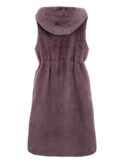 FAUX FUR LAON HOODED MAXI VEST
