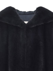 FAUX FUR LAON HOODED MAXI VEST