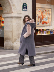 FAUX FUR LAON HOODED MAXI VEST
