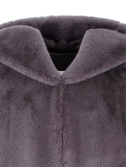 FAUX FUR LAON HOODED MAXI VEST