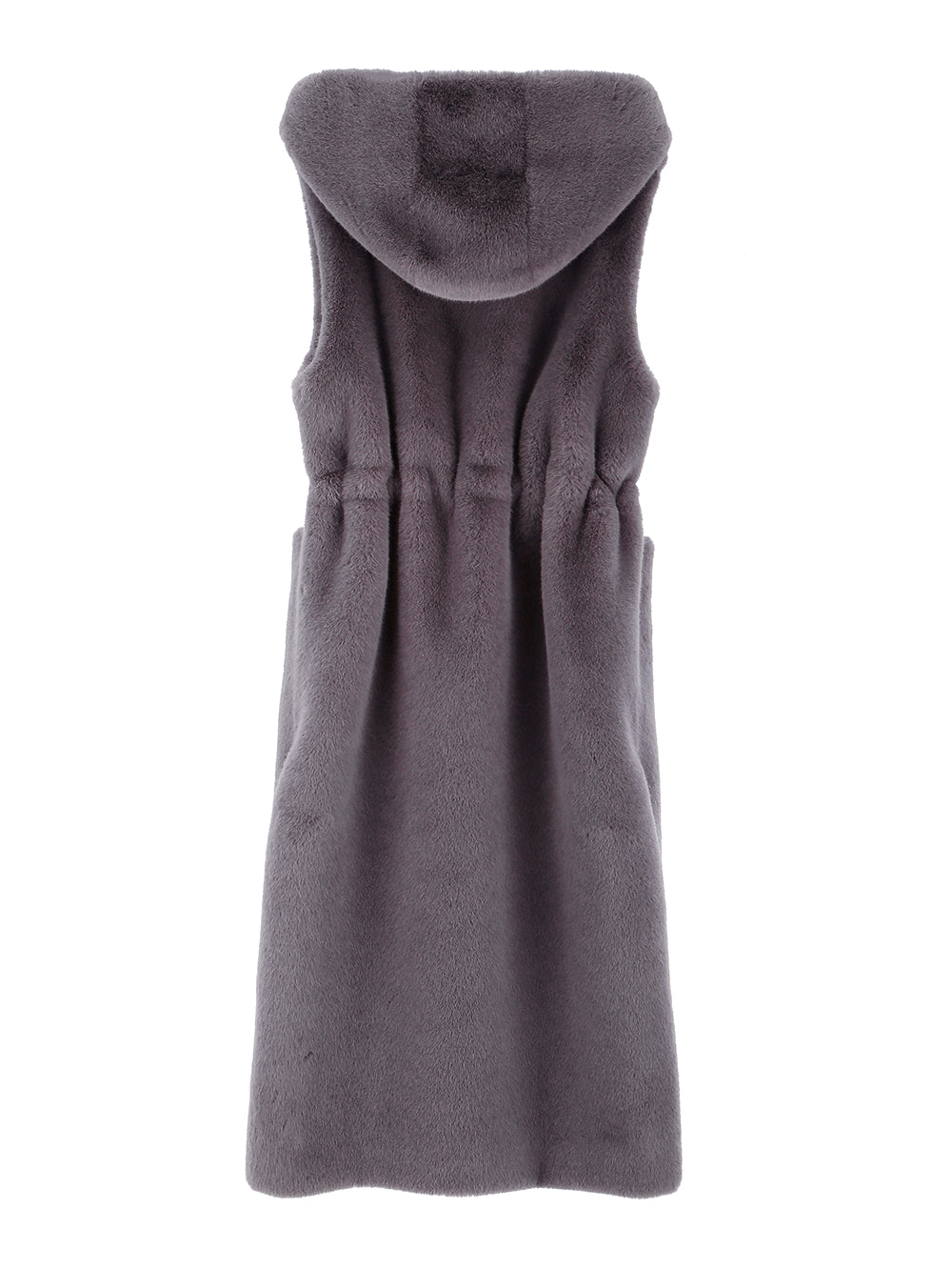 FAUX FUR LAON HOODED MAXI VEST